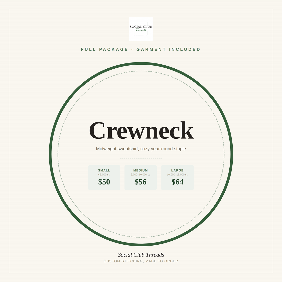 Full Package Embroidery - Crewneck