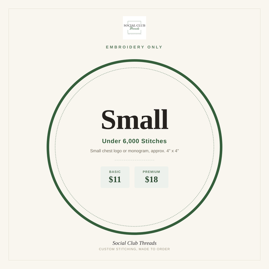 Embroidery Only - Small