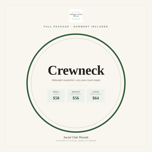 Full Package Embroidery - Crewneck