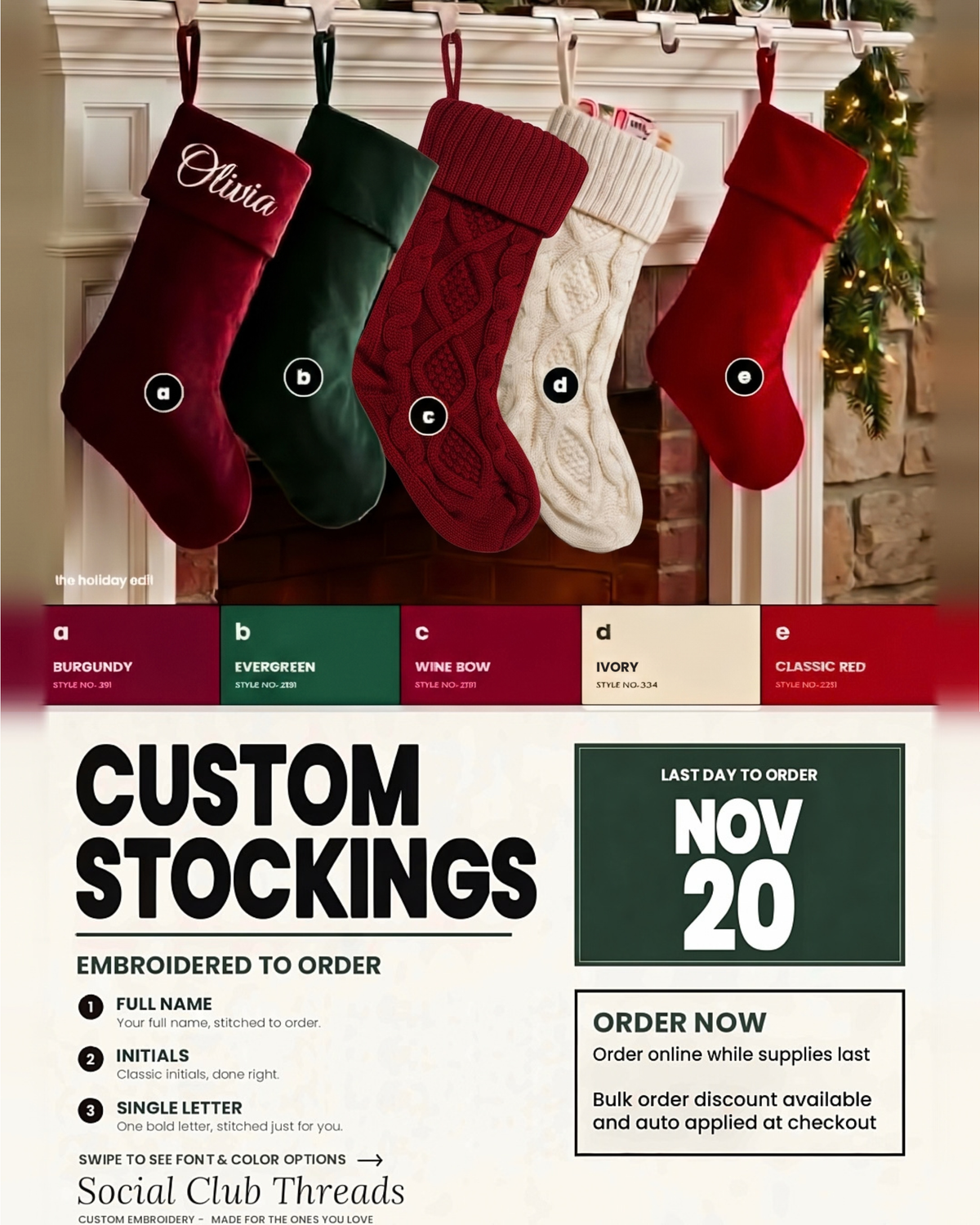 Personalized Embroidered Christmas Stocking