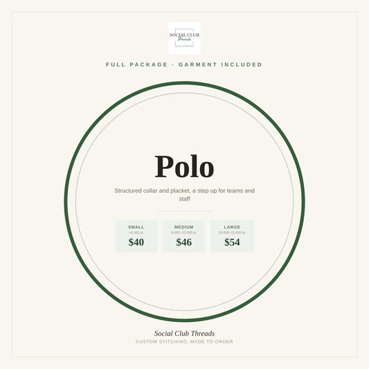 Full Package Embroidery - Polo